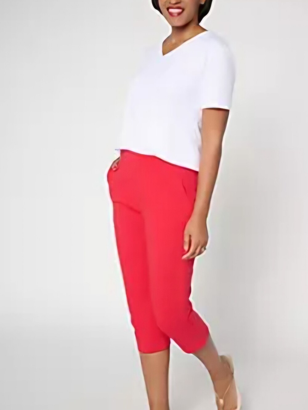 Duo Stretch Capri Pants XL Petite Denim&co New Cardinal